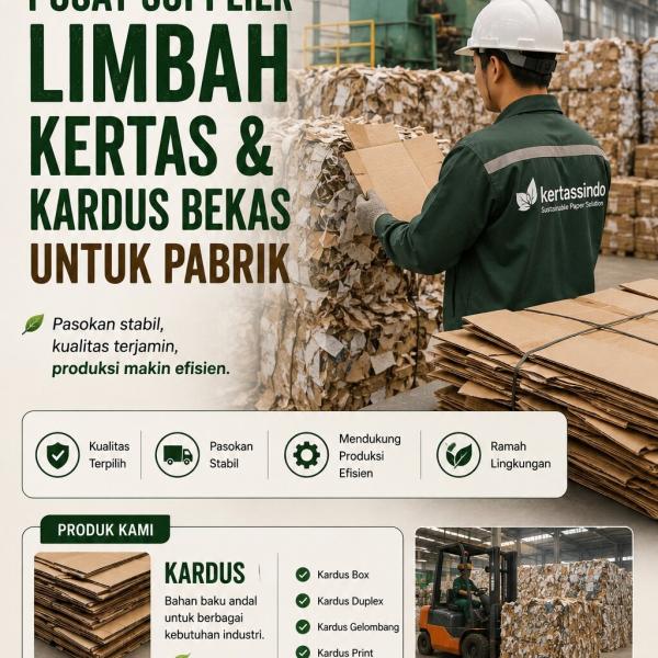 Pusat Supplier Limbah Kertas dan Kardus Bekas untuk Pabrik